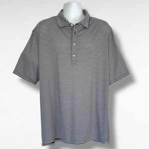 RLX Ralph Lauren Polo Shirt Men’s XXL Black White Stripe Performance Golf